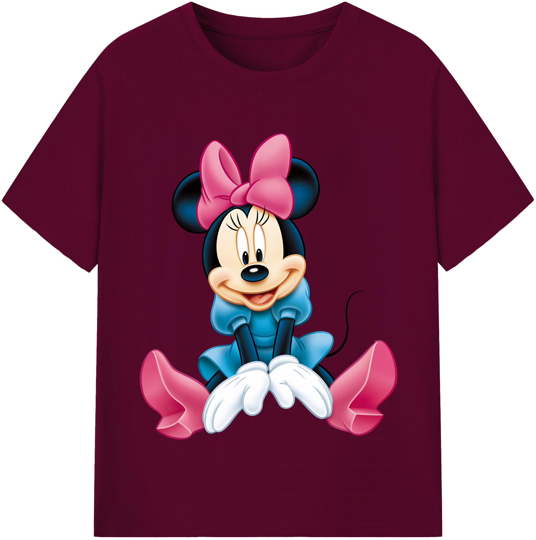 （画像用） ミッキーマウス Mickey Mouse レディースカジュアルプリントTシャツ（綿100％）